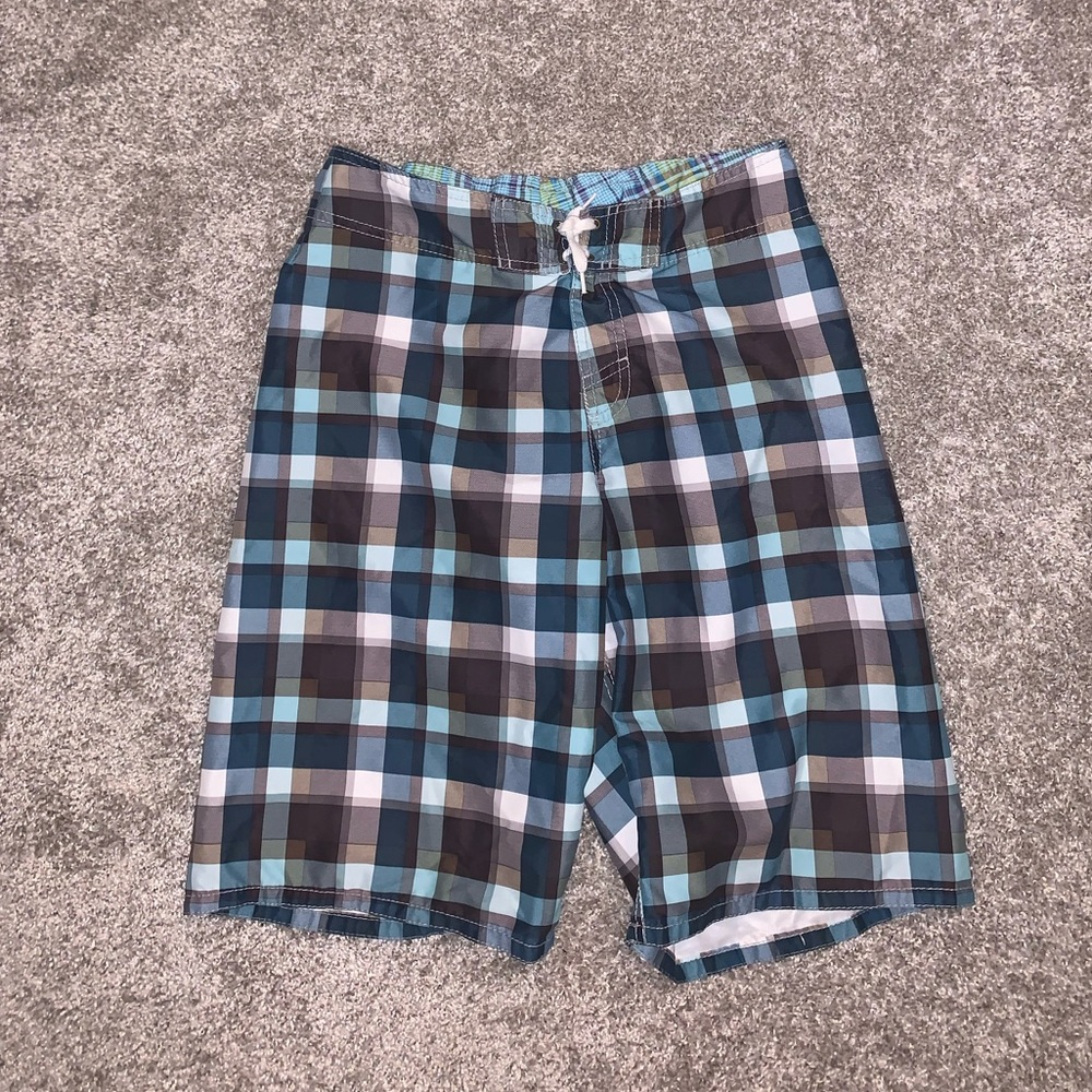 H&M Boys Plaid Swim Trunks size 12-14Y - Picture 2 of 5